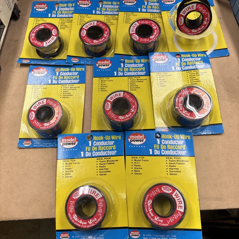 9 ROLLS Model-Power Hook-Up Wire 1 Conductor 35' Model Railroad Hook-Up Wire - Image 1 of 4