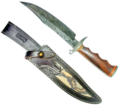 Impact Cutlery Custom Fixed Blade Bowie Knife 14" Damascus Blade Combat Knives - Image 1 of 4