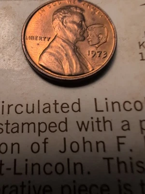 1973 Lincoln-Kennedy Penny Uncirculated Vintage Coin - Image 1 of 4
