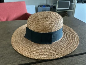 Banana Republic Strohhut Größe Small/Medium beige mit schwarzem Hutband - Italien - neu mit Etikett - Bild 1 von 14