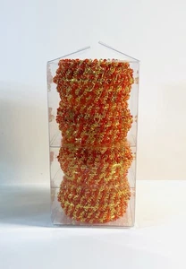 Casual Style Jewel Tone Beaded Napkin Rings NIP Set of 4Red &Gold Accent - Picture 1 of 13