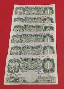 B260 6 x Peppiatt £1 Scheine ss - ss + ,, von 1948,   - Bild 1 von 5