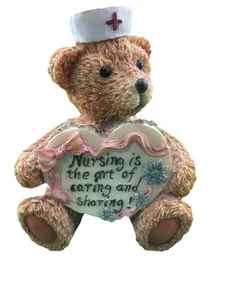 Orso infermiere in ceramica alto 4" - Foto 1 di 2