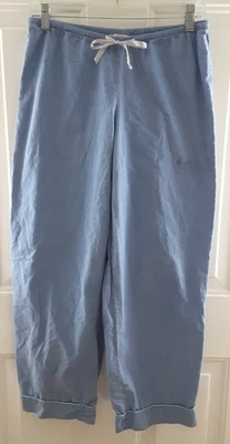 Gilligan & O'Malley Blue 100% Cotton Sleep Pants, Ribbon Drawstring - Size Small - Image 1 of 4