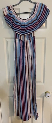 Maxi Vestido Boho Informal de Verano Manga Corta a Rayas Multicolor Talla 2 de ASOS Foto 1 de 4