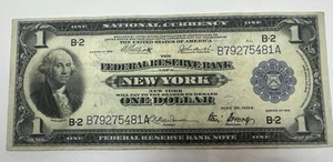 $1 1918 Series NATIONAL CURRENCY FRN Note Federal Reserve |Bank NEW YORK B-2 - Picture 1 of 2