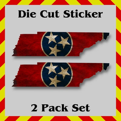 2-Pack, Tennessee State Flag Stickers Waterproof Decal - Water Bottles & Laptops - Image 1 of 3
