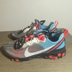 Nike React Element 87 Black Cool Grey Blue Chill - Size 12 - AQ1090-006 (R) - Picture 1 of 7