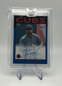 2021 Clearly Authentic - Nico Hoerner - Auto - Blue /25 -1986 Topps #86TBA-NH - Picture 1 of 2