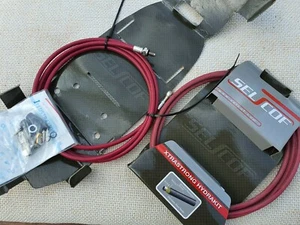 Selcof Stainless Steel Mesh Hydraulic Hoses X2 Red - Picture 1 of 4