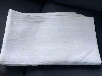 joli drap ancien écru probablement en métis, 204x245cm - Photo 1/4