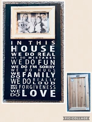 **NUEVO** Marco de fotos de madera rústico (5x7) 17x10 cotización familiar en dificultades Foto 1 de 2