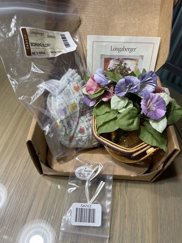 Longaberger Collectors Club May Series Miniature Morning Glory Basket Set Cover