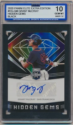 2020 PANINI ELITE BLACK HIDDEN GEMS GRANT MCCRAY AUTO ISA 10 - Image 1 of 2