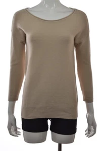 Suéter para mujer Banana Republic talla XS beige cuello cuchara liso manga 3/4 algodón - Imagen 1 de 5