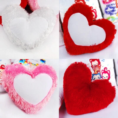 Funda de almohada de sublimación en forma de corazón hágalo usted mismo impresión prensa de calor transferencia funda de cojín Foto 1 de 4