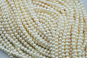 Genuine 5-6mm Natural White Freshwater Real Pearl Loose Beads 15'' Strand AAA+