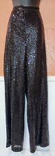 JUSTFAB Black High Waisted Black Sequin Dressy Pants Lined Size XL Evening