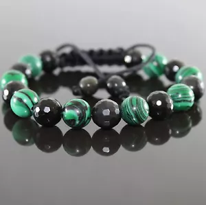 Herren Damen Shamballa Armband Armreifen, Jaspis Perlen Grün ,Glücksbringer - Bild 1 von 1