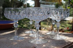 Gorham LA SCALA Clear Crystal 6 Champagne / Tall Sherbert Glasses 5 " Signed - Picture 1 of 6
