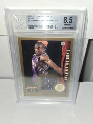 2002-03 UD Authentics Gold Rookie AMARE STOUDEMIRE Rc Limited Jersey 008/100 - Image 1 of 4