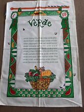 Vintage Kitchen Tea Towel 'Verde' Bassatti Made In Italy 100% cotton