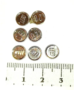 LEGO SYSTEM WESTERN / PIRATES 90s - lotto 7 monete - 7 coin tokens miniature - Imagen 1 de 2