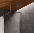L-Form Duschvorhangstange 90 x 90 cm Edelstahl massiv hochwertig - PHOS Design