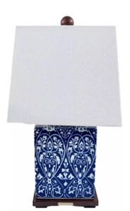 Ralph Lauren Table Desk Lamp Porcelain Cobalt Blue Flowers NWT - Picture 1 of 11