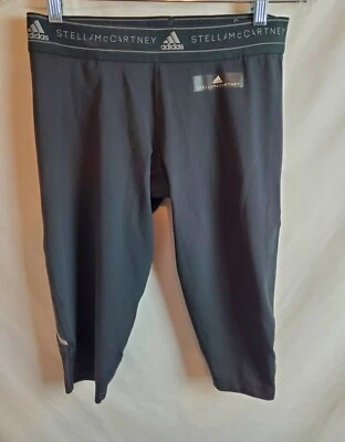 Adidas Stella Mccartney Black Crop Leggings Size Medium  - Image 1 of 4