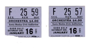 RARE THE CARPENTERS/SEALS & CROFT SANTA MONICA CIVIC JAN 16, 1971 CONCERT STUBS. - Picture 1 of 1