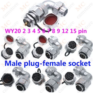 WEIPU WY20 2-15Pin Elbow Panel Mount Connector,Aviation Wire Cable ConnectorPlug - Picture 1 of 23