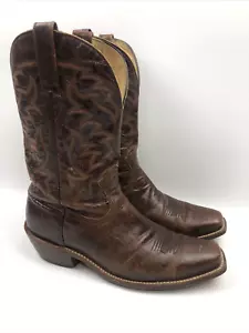 Stivali da cowboy western Moonshine Spirit da uomo in pelle marrone misura 10,5 D punta quadrata - Foto 1 di 10