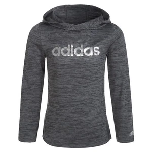 adidas Girls size 6X Hoodie Silver adidas Layered Ruffle Pick Black Heather/Pink - Picture 1 of 28