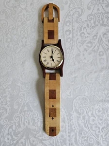 Wooden Wall Watch Desk Clock Quartz Decor 16" Long - Picture 1 of 10