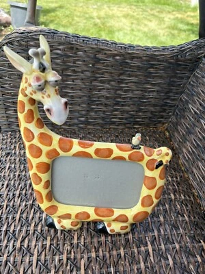 Vintage Large Russ Ceramic 3D Decoratie Giraffe Picture Photo Baby Child Frame - Image 1 of 4