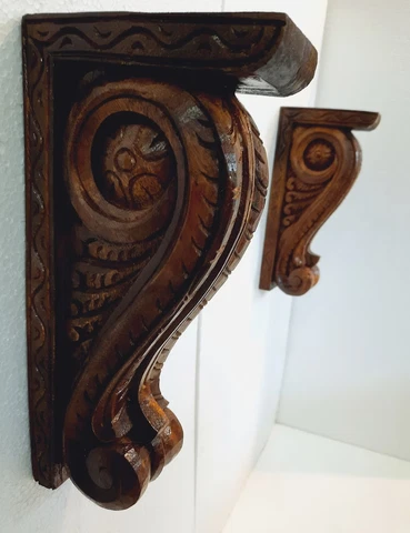 Solid wood corbels Wall Bracket Pair (2 Pcs) Door Entrance Wall Decor Wall Gift Cover