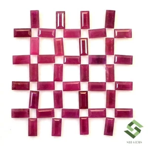 Lote de 44 piedras preciosas sueltas calibradas 6,74 CTS corte baguette rubí natural 4x2 mm - Imagen 1 de 7