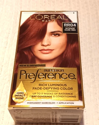 Color de cabello permanente rojo oscuro intenso L’Oreal Superior Preference #RR04 Vit E Foto 1 de 4