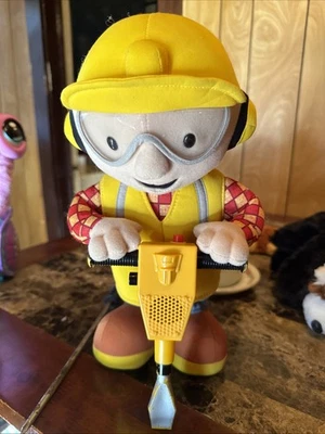 Vintage 2001 Hasbro Bob The Builder 12"  Jack Hammer Toy Plush TESTED NICE Cond - Image 1 of 4