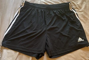 Women’s Adidas Black/white Strip Aeroready Drawstring Shorts Size XL - Picture 1 of 8