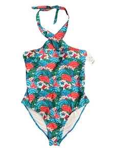 Nuevo con etiquetas Traje de baño urbano básico floral de 1 pieza Traje de baño para mujer Talla grande Halter - Imagen 1 de 4