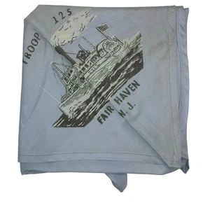Troop 125 Fair Haven N.J. (STAINED) Neckerchief LBLU Bdr (LB3090) - Picture 1 of 2