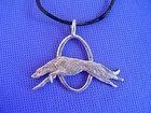 Deerhound wolfhound Leaping necklace #16Ea dog jewelry by Cindy A. Conter  