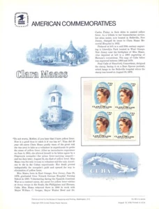 #69 13c Krankenschwester Clara Maass #1699 USPS Gedenkstempeltafel - Bild 1 von 1