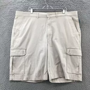 St Johns Bay Cargo Shorts Mens 46 Big & Tall (actual 45x10) Beige High Rise NEW - Picture 1 of 22