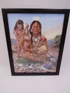 Indio nativo americano Theodore Morris 12" x 15" impresión arte de pintura firmado 2004 - Imagen 1 de 4
