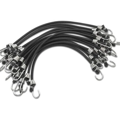 15 Pack 11Inch Heavy Duty Elastic Bungee Cords with Hooks for Camping Tents Tarp - Image 1 of 4