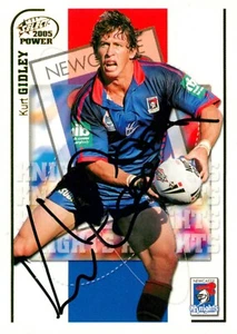 Signed 2005 NEWCASTLE KNIGHTS NRL Card KURT GIDLEY - Picture 1 of 2