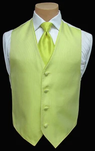 Men's Yellow Jean Yves Cooper Tuxedo Vest & Long Tie Joker Halloween Costume - Picture 1 of 8
